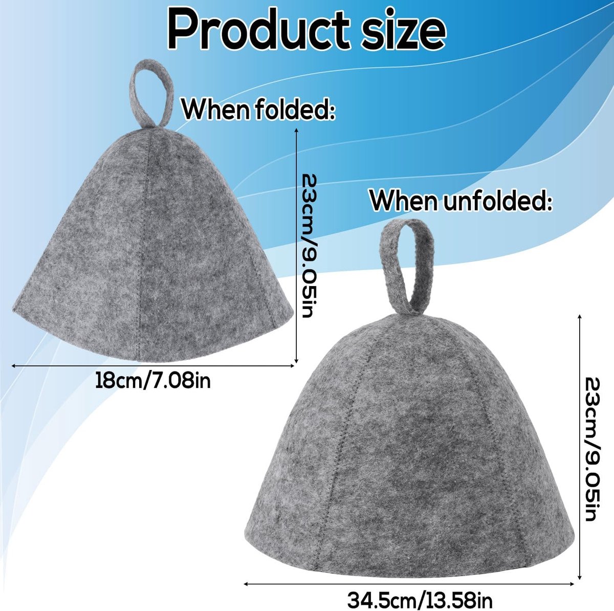 Impact Life Sauna Caps voor Mannen Vrouwen - 2Pcs Wol Vilt Russische Banya Sauna Hoed thumbnail 6