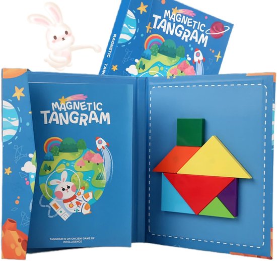 Tangram Magnetic Houten Spel voor Kinderen - Magnetische Tangram Puzzels - Geometrische Vormen - Educatief Speelgoed - Cadeau van Merkloos	 — afbeelding 2
