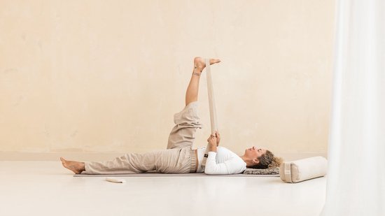 Yoga riem / strap extra lang sand - Lotus van Merkloos — afbeelding 3