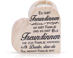 Hartvormige theelichthouder van hout, kaarsenhouder cadeau voor vriendin, cadeau voor beste vriendin, 10 cm houten hartdecoratie cadeau voor moeder, vriendin, bruidspaar, houten Valentijnscadeaus voor vrouwen