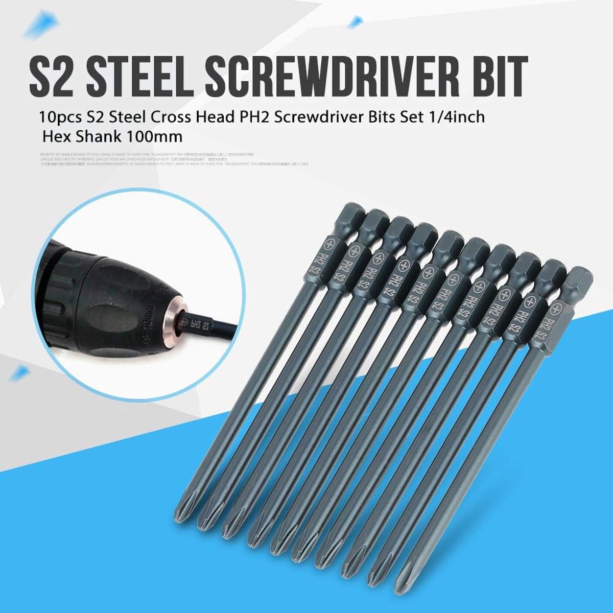 CPROSP 8 stuks magnetische schroevendraaier bit 1/4'', inbus bit lang 50mm, S2 zeskantschacht H1