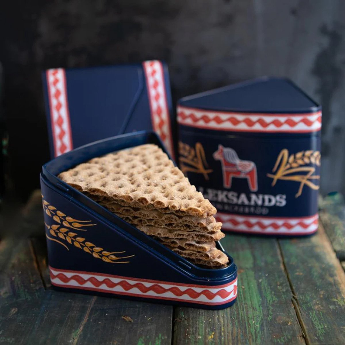 Leksands Knäckebröd bewaarblik - driehoek - enkel — cadeau in Koken & Dineren - foto 2