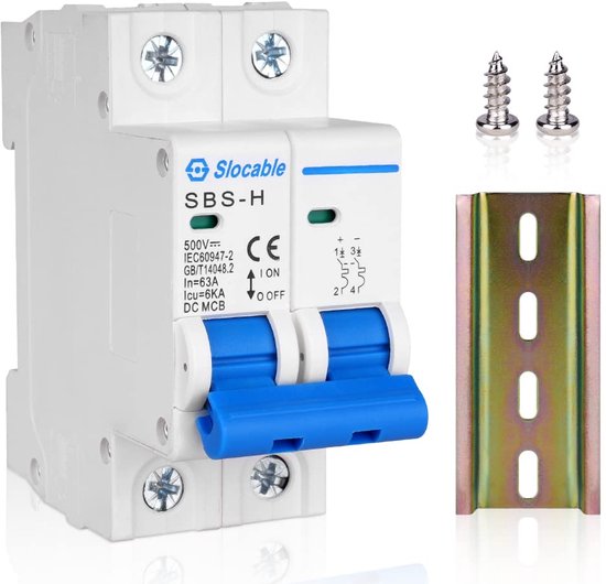 DC550V SOLAR-PV-LEISTUNGSSCHALTER 2P 63A -Leistungsschalter für PV-System-K H3O8 EUR 15,97