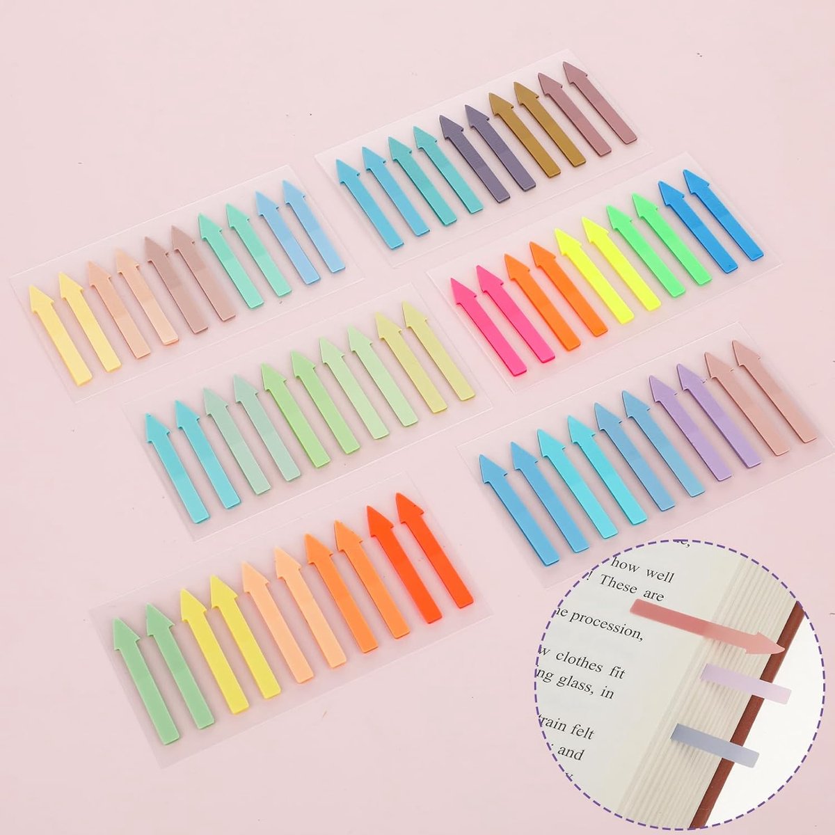 240 Blatt Set Pastell gefütterte Haft notizen Self-Stick Index Tabs Niedliche No