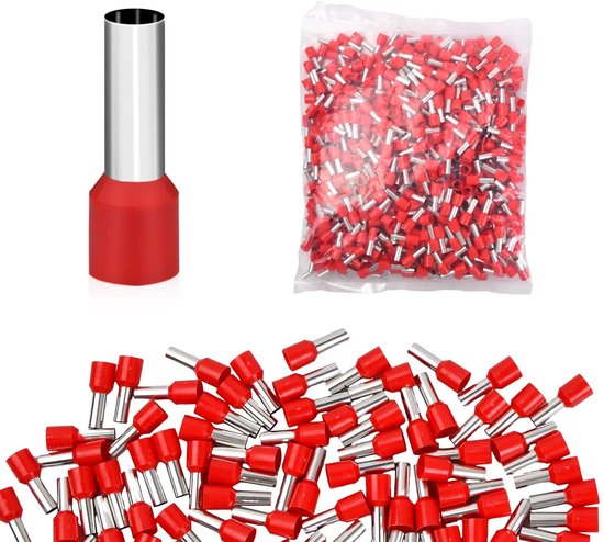 Pack Of 100 Twin Wire End Ferrules, 10 Mm², Uninsulated Ferrules, Double Sleeves, Double Cable Sleeves, Twin Long Cable Lug, Twin Wire End Ferrules, Wire Ferrules, Cable End Ferrules, For Electricians - View #10