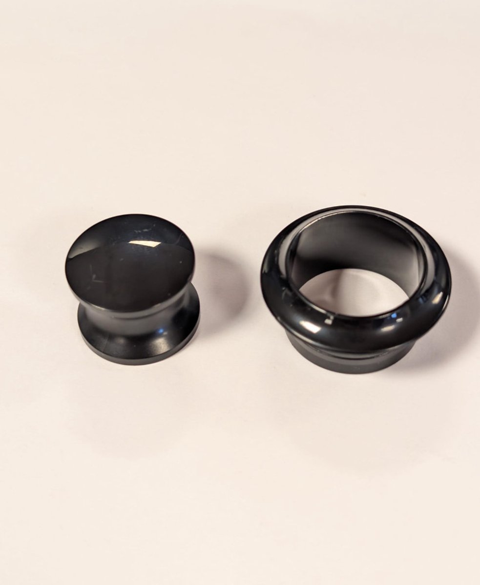 Knop+Ring Pushlock Zwart 2st.