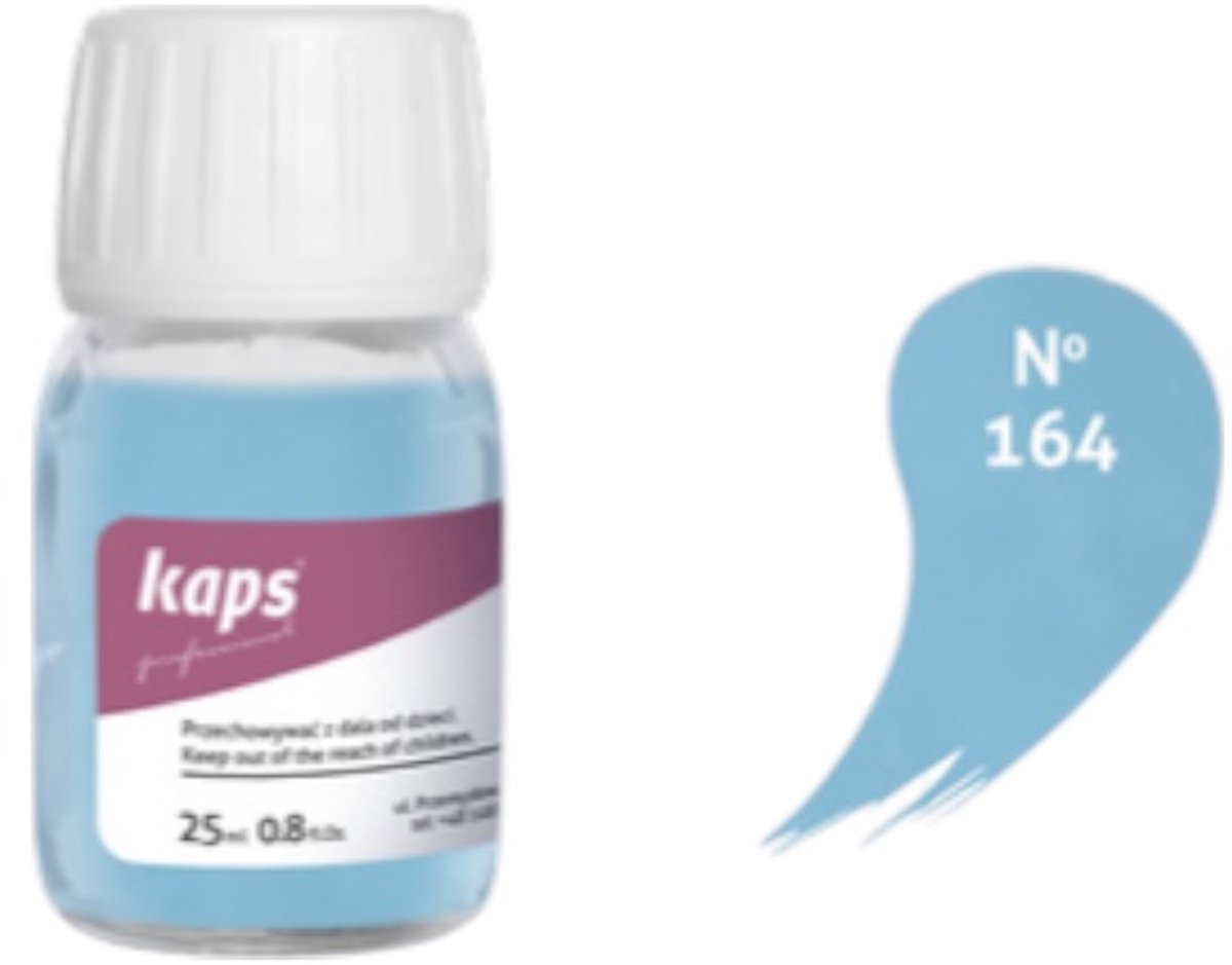 Kaps super color leer & kunstleer verf inc.cleaner - (164) Pastelblauw - 25ml