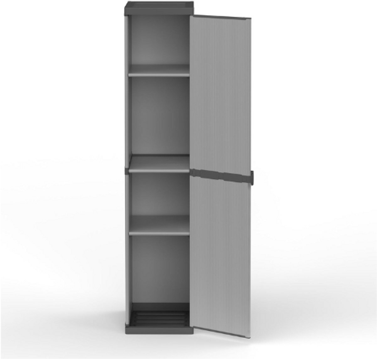 Thuys – Modulaire Opbergkast Van Hars – 1 Deur Met 3 Legplanken – 34 X 40 X 165 Cm – Grijs – Zwart