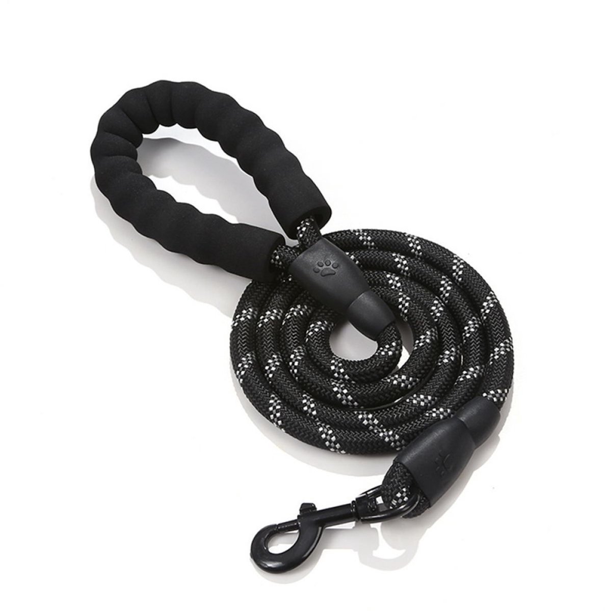 EXCITAT Hondenriem - Nylon Hondenlijn - Reflecterende hondenriem - Honden Riem met Fijn Handvat - Zwart - 1,5 m * 1,2 cm