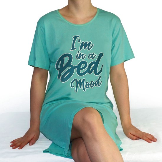 Temptation Dames Bigshirt - 100% Gekamde Katoen - Aqua - Maat S