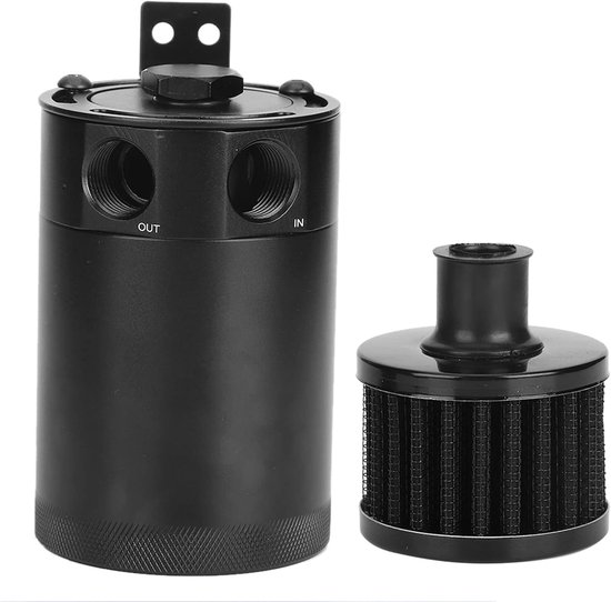 Olie Reservoir - Universele Olie Catch Can - 2 Port Reservoir Tank Met Aftapkraan - Verbijsterd - 5 Oz Capaciteit van Merkloos	 — afbeelding 4