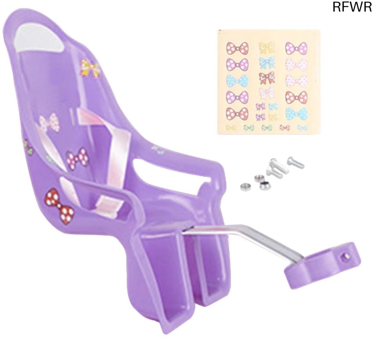 RFWR® Poppenfietszitje voor meisjes met stickers - Speelgoedgegevens voor buiten avonturen