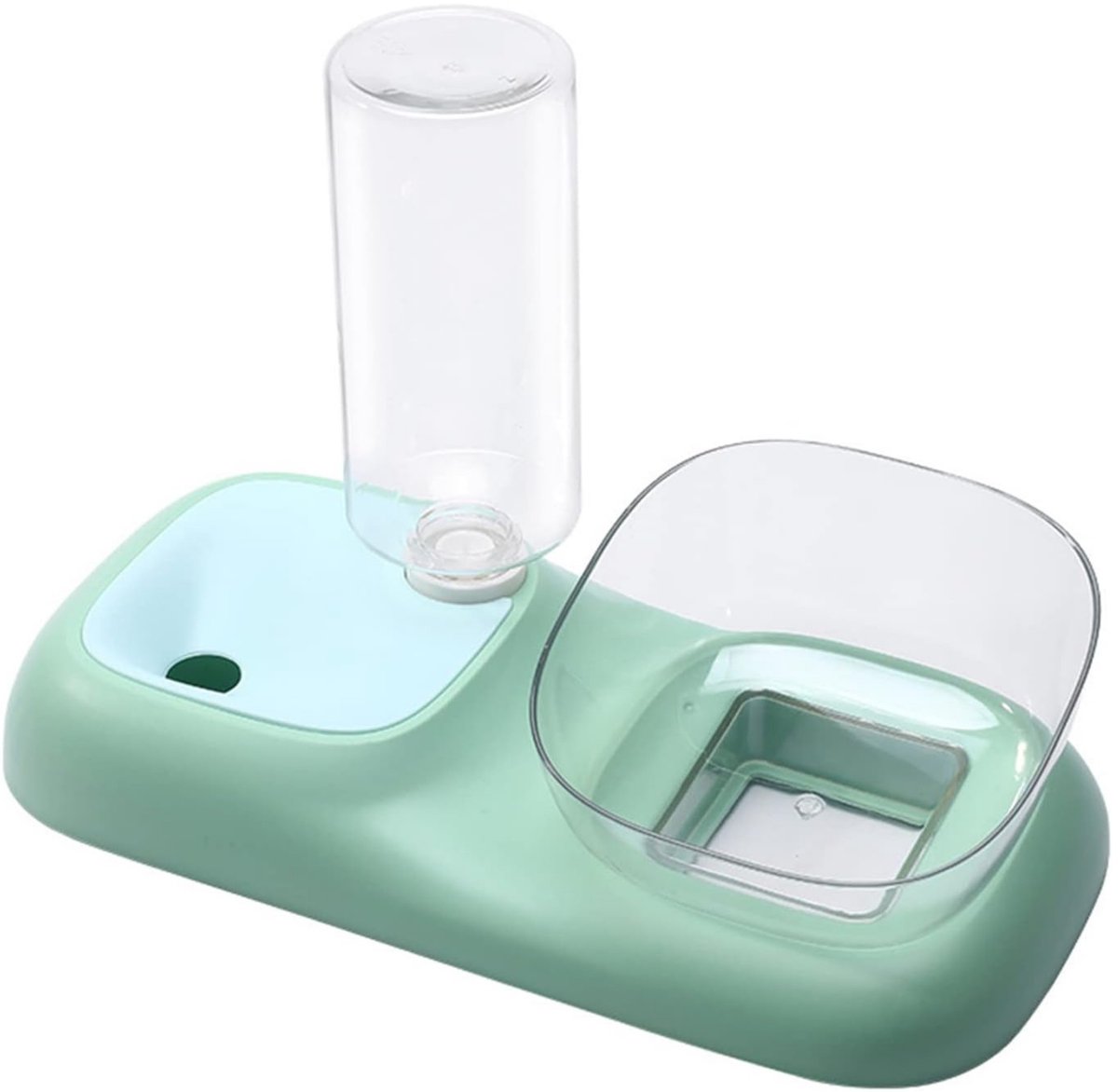 Voerbak Kat met Automatische Waterdispenser – Katten voerbak – Ergonomisch - Eetbak kat - drinkbak kat - Groen