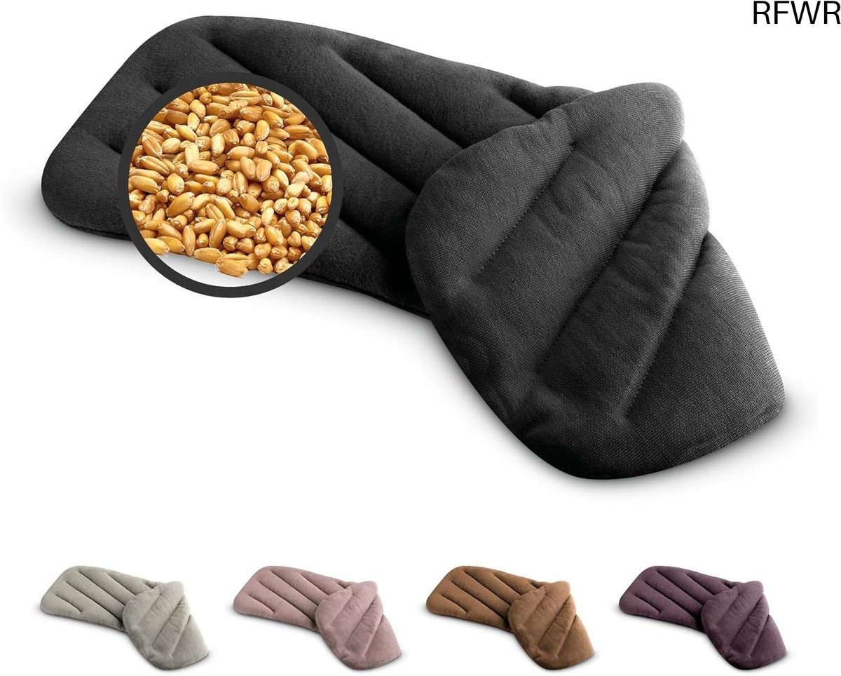 RFWR® XXL Nek Warmtekussen voor Magnetron - Biologisch Katoen en Tarwe, Pittenzak voor Ontspanning en Pijnverlichting