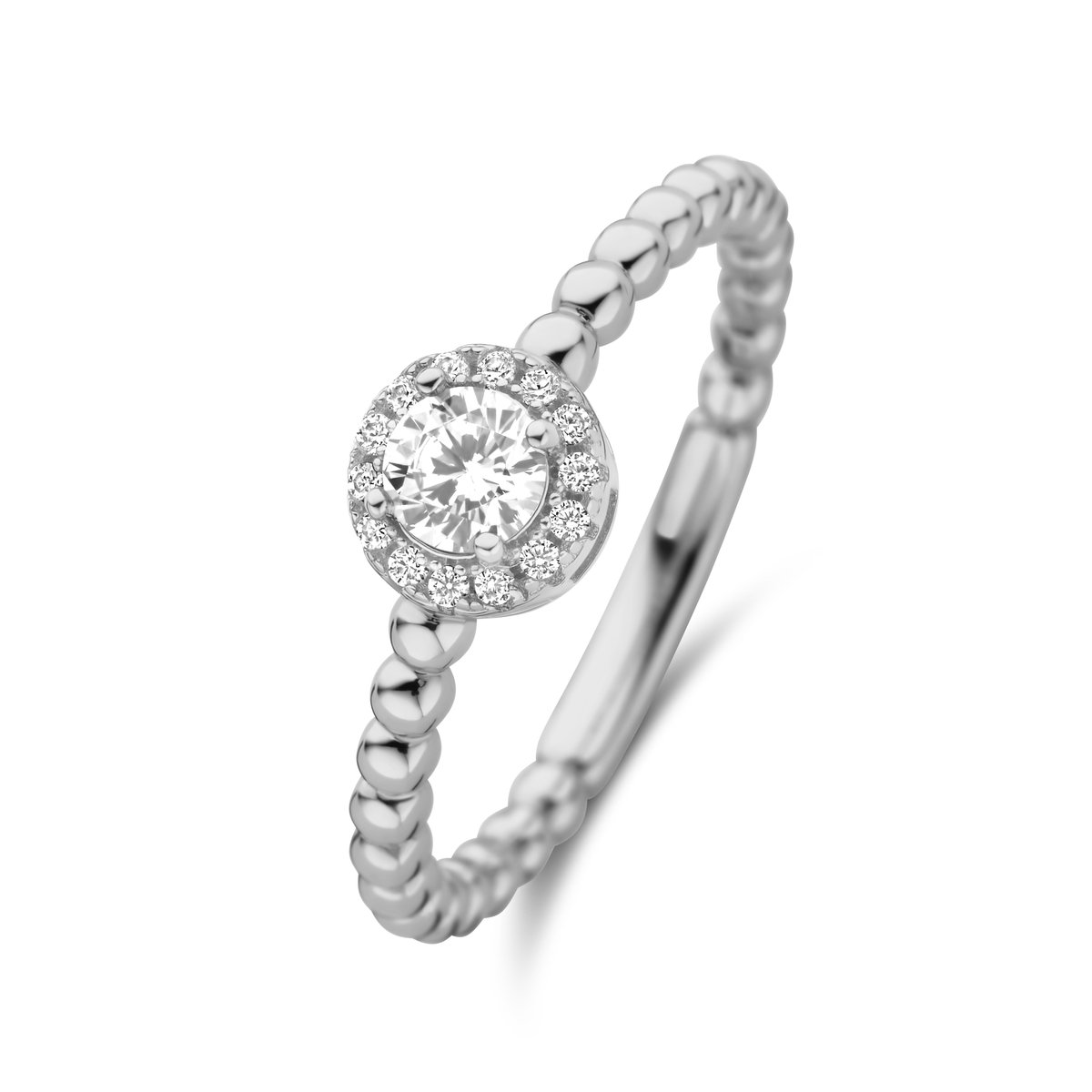 New Bling - 9NB-1450-50 - zilveren ring met zirkonia steen - 925 sterling silver - Maat 50 - rhodium plated