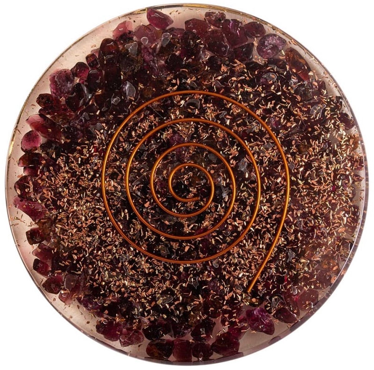 Orgonite onderzetter Granaat