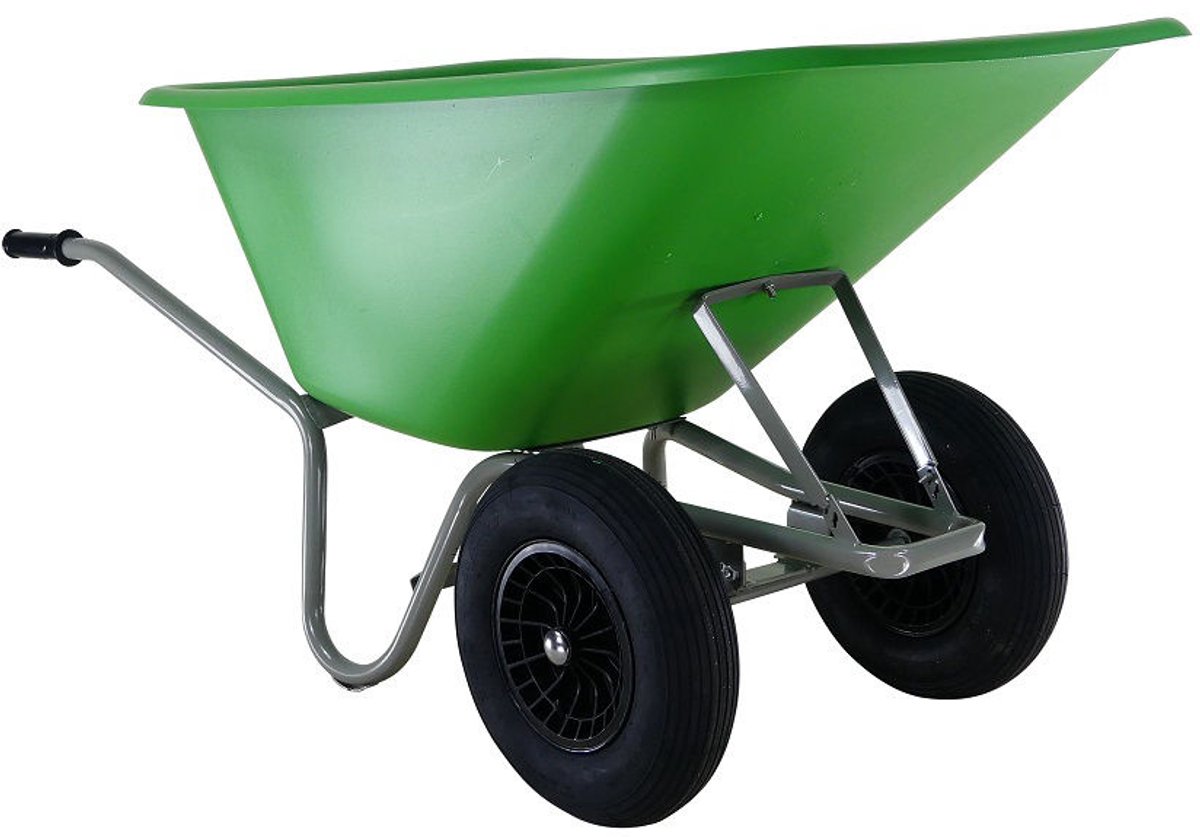 Bol.com Altrad Kruiwagen Forza 165 Liter HDPE Bak Groen Met 2 luchtbandwielen aanbieding