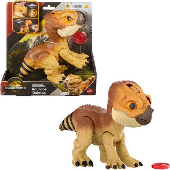 Jurassic World Rebirth Beschermdier Aquilops - Dolores - Met aanvalsactie en geluiden