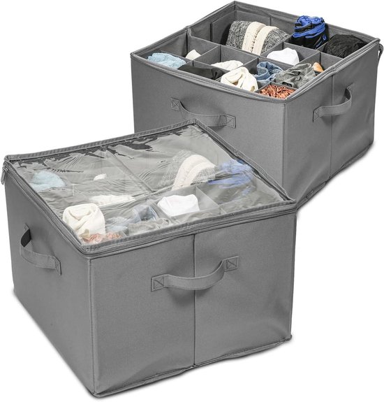 Senhill Set van 6 schoenendozen, stapelbare schoenendoos, transparante