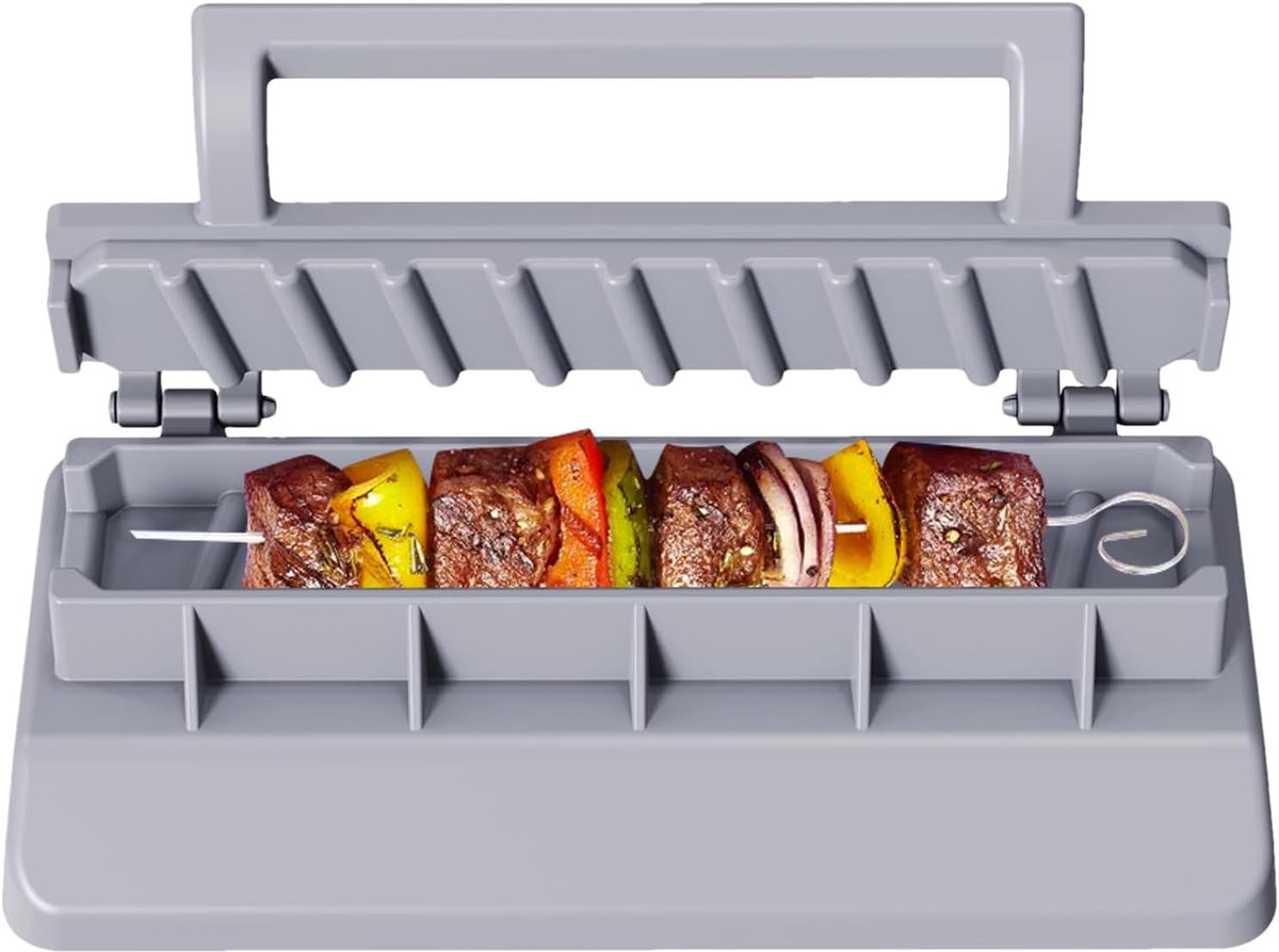 Kebab Maker - Spiesjes Pers - BBQ Spiesen Maken - Herbruikbaar ABS Materiaal - 29 cm Lengte - Grijs