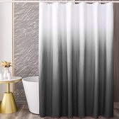 Rideau de douche dégradé - Imperméable - Résistant à la moisissure - Facile à installer - Polyester - Avec Crochet - Zwart - 180 x 181 cm