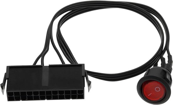 Cavo Interruttore ATX 24 Pin ECSiNG Con LED Rosso | Ponticollo On/off Per Testare Alimentatore PC E Impianto A Liquido | 52 Cm - 2