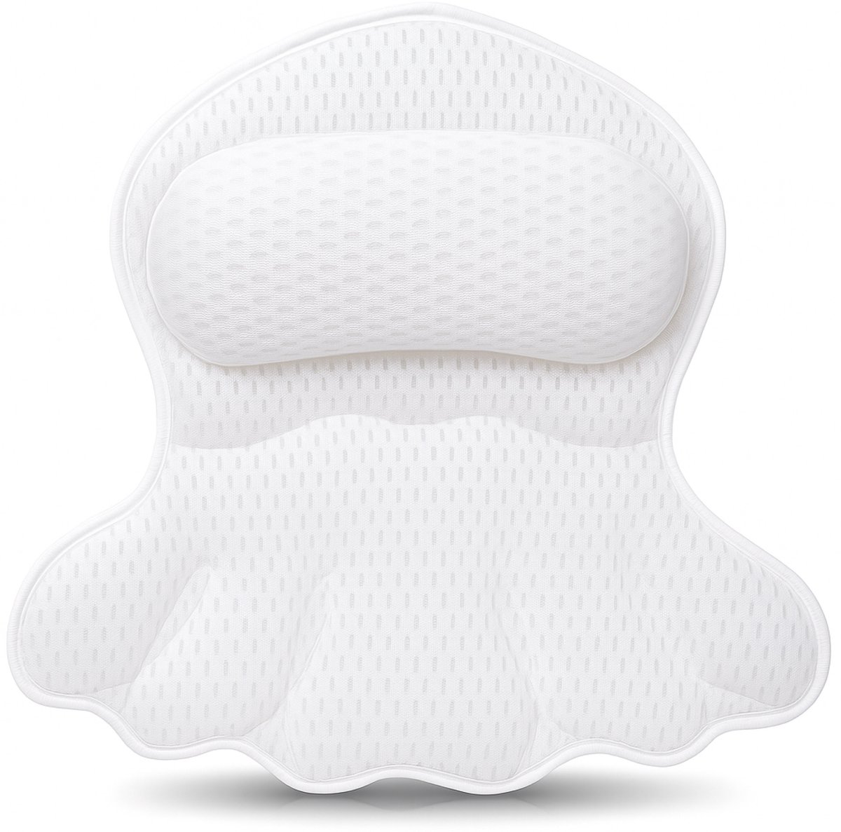 Badkussen voor in bad - Comfortabel en goede aanvulling in bad - Ontspanning - Hoofd steun - Relax Steunkussen - Douche Accessoires - Wit - Alyze - Nekkussen bad