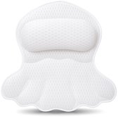 Badkussen voor in bad - Comfortabel en goede aanvulling in bad - Ontspanning - Hoofd steun - Relax Steunkussen - Douche Accessoires - Wit - Alyze