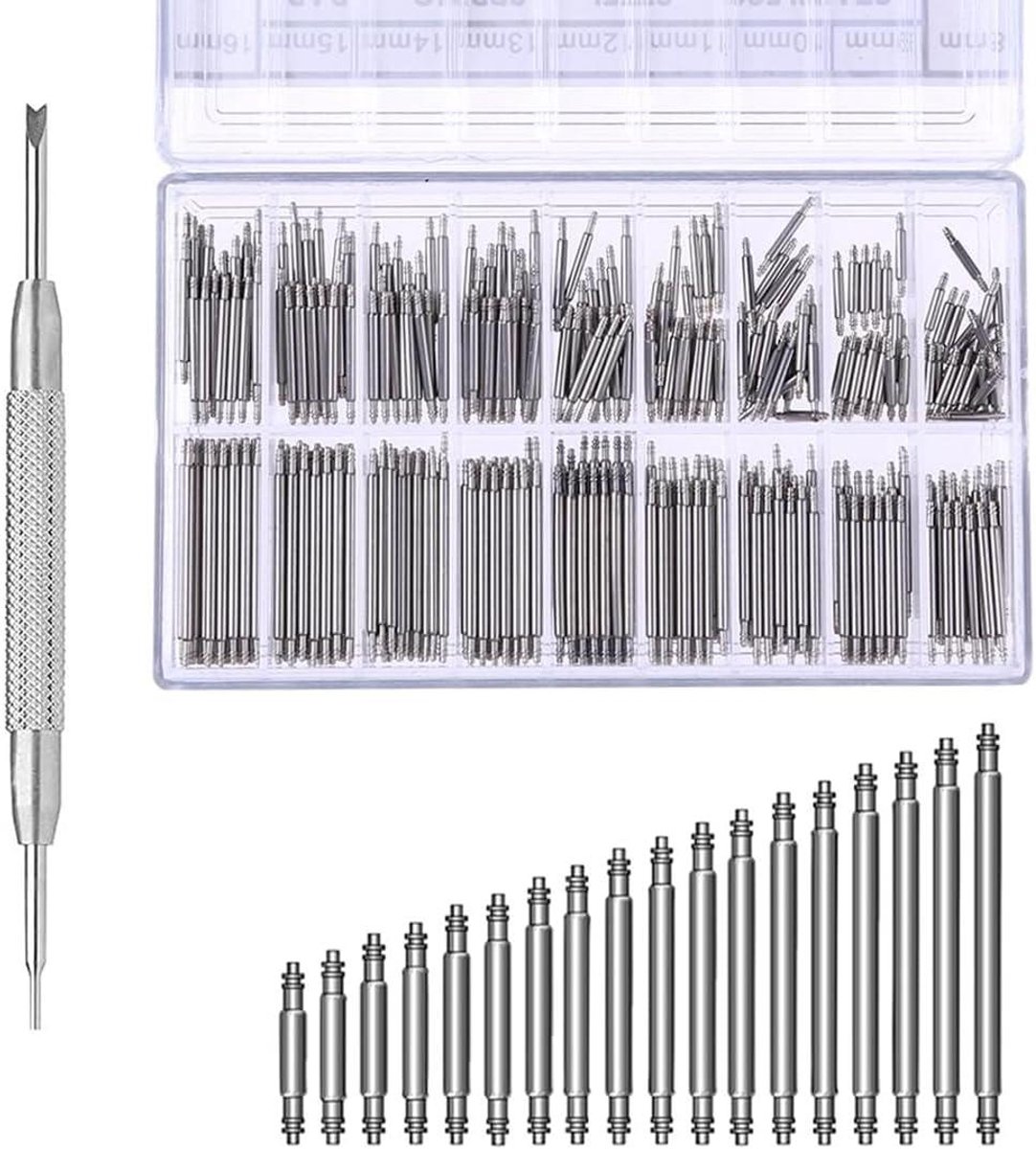 Allecto Plus - Horlogeband Veerstiften Set 144 stuks - Horlogeband Reparatie Gereedschap Zilver 8-25mm - Multikleurig