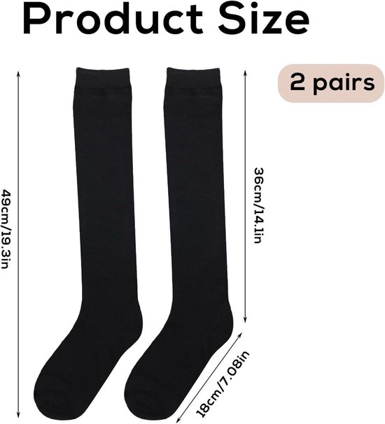 Allecto Plus - Kniekousen Set van 2: Warme Woensdag Cosplay Sokken - Zacht - Sport - Mid-Calf - Vrouwen - Feestcadeau van Allecto Plus — afbeelding 4