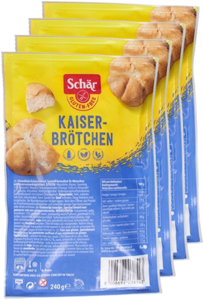 Schär | Glutenvrij | Kaiserbroodjes | 4 stuks | 4 x 240 g
