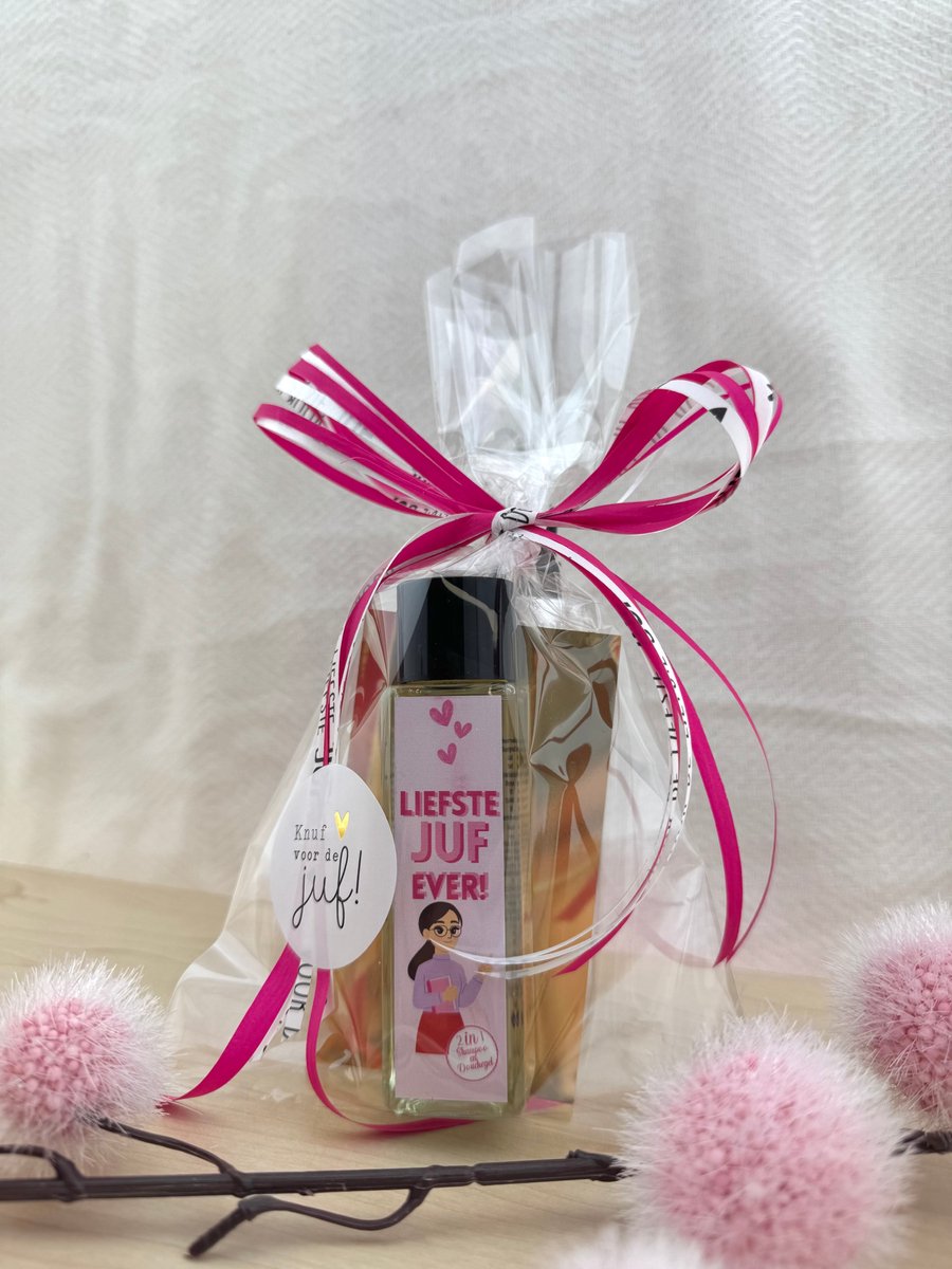 Juf •Cadeaupakket Dames• Bedankt liefste Juf Ever • Mini Douchegel 2st - Cadeau voor Vrouwen - Perfect Gifts
