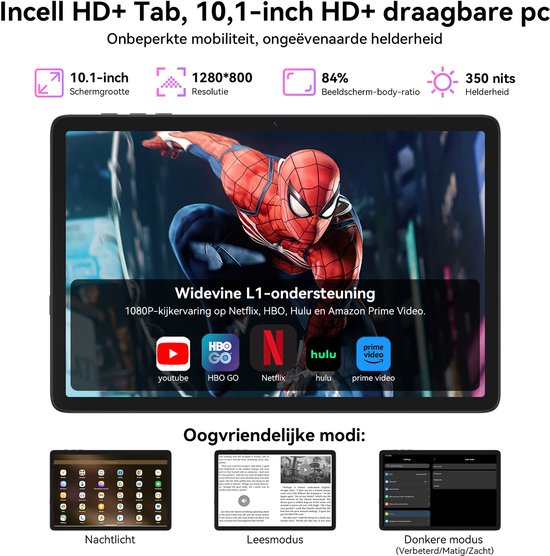 KINGRID T20 Tablet - 24GB RAM - 256GB ROM - Android 15 - 10.1 inch