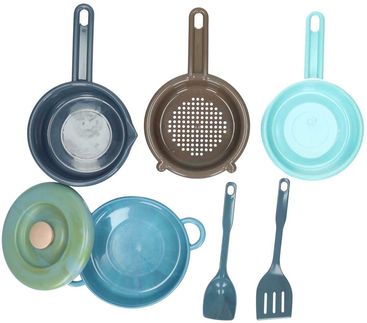 Dantoy Green Bean pannenset speelgoedkeuken 7-delig multicolor. — afbeelding 3
