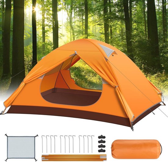 WNHB® Koepeltent Ultralicht voor 2 tot 3 Personen - Waterdicht Tent met UV Bescherming - 3 4 Seizoenen Campingtent