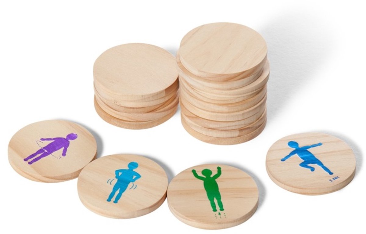 BS Toys Denk & Doe Bundel – 3‑Vormen Memo + Moves Houten Actief Kaartspel – Kinderspeelgoed 6+ – Spelletjes voor Binnen & Buiten (GA497 & GA264) — cadeau in Spellen & Speelgoed - foto 5
