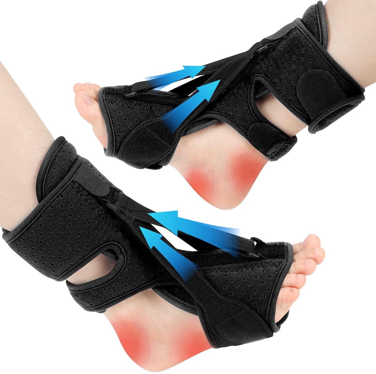 Plantaire fasciitis nachtspalk, Upgrade 3 verstelbare plantaire fasciitis verlichtingsbrace, verstelbare aluminium staaf aan de binnenkant, voor pijnverlichting bij fasciitis, achillespeesontsteking, voetdrop met vrouwen en mannen, één maat
