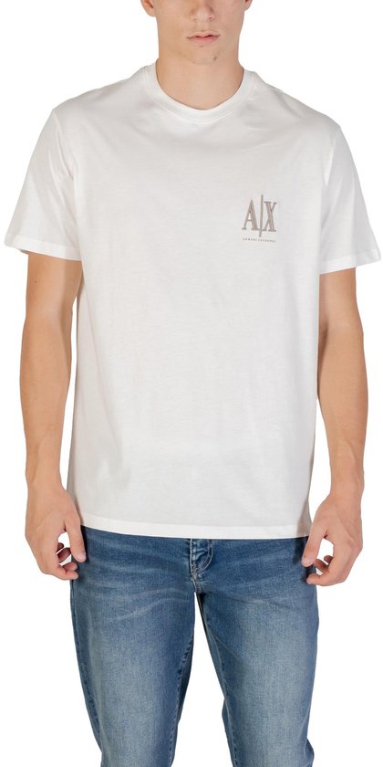 Printed Round Neck Short Sleeve T-shirt - White Shirts