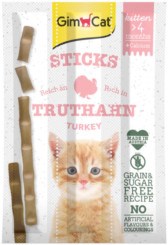 GimCat Sticks Kitten Kalkoen - 24 x 3 stuks - Voordeelverpakking