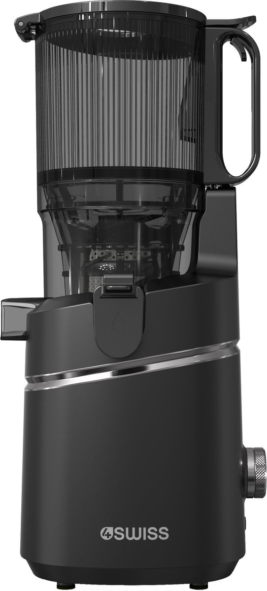 Slow Juicer 4Swiss WB025, 250 W, Reverse-functie, XXL-opening, EasyClean, 37 omw/min, Graphite