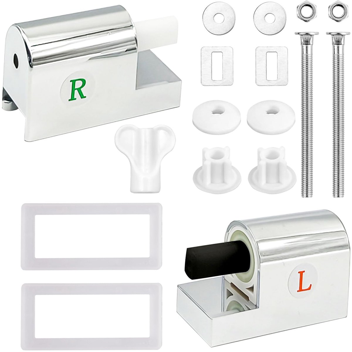 2 Stuks Universele WC-zitting Scharnieren - Soft-Close Zinklegering - Complete Set