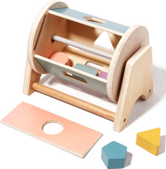 Shape Rolling Drum - Montessori Speelgoed - Speelgoed - Baby Speelgoed - Baby Speelgoed 6 maanden - Speelgoed 1 Jaar - Kinderspeelgoed - Myka's van Merkloos — afbeelding 2