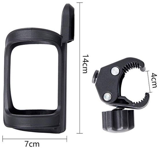 Drinkfleshouder - Bidonhouder -Bidonhouder fiets - Universele bekerhouder - Mountainbikes - Fiets - Universele bekerhouder voor fietsen - Trolleys of rollators - Zwart van Merkloos — afbeelding 2
