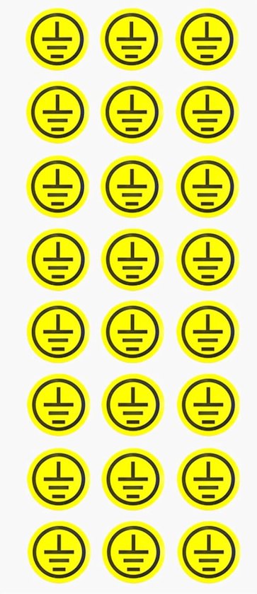 ISO Safety Sign 2 cm, 24 Pieces, Self Adhesive Earth (Ground) Terminal ...