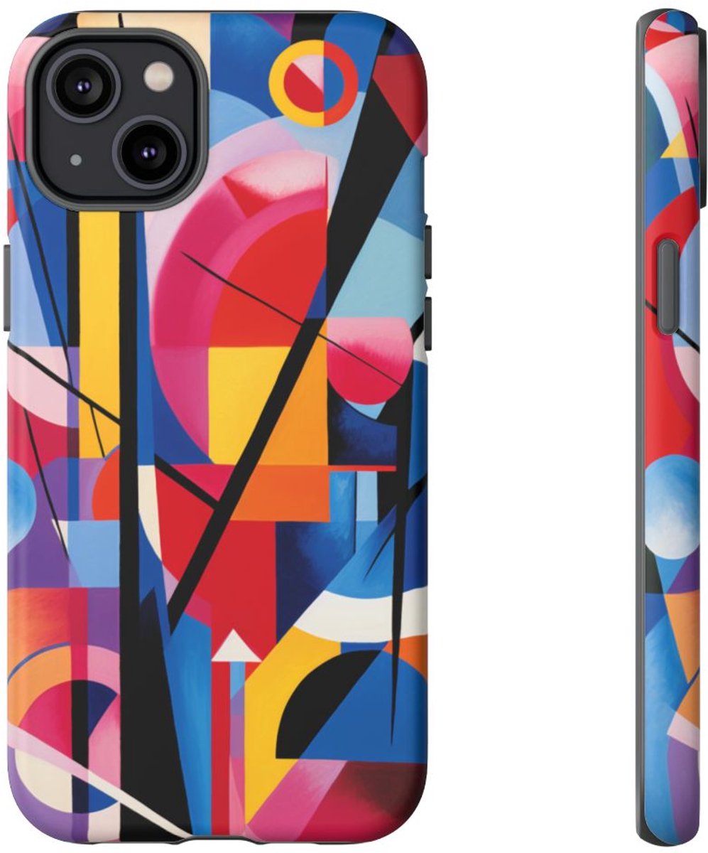 Abstracte Geometrische Kleurencompositie – Telefoonhoesje Geschikt voor iPhone 14 Plus