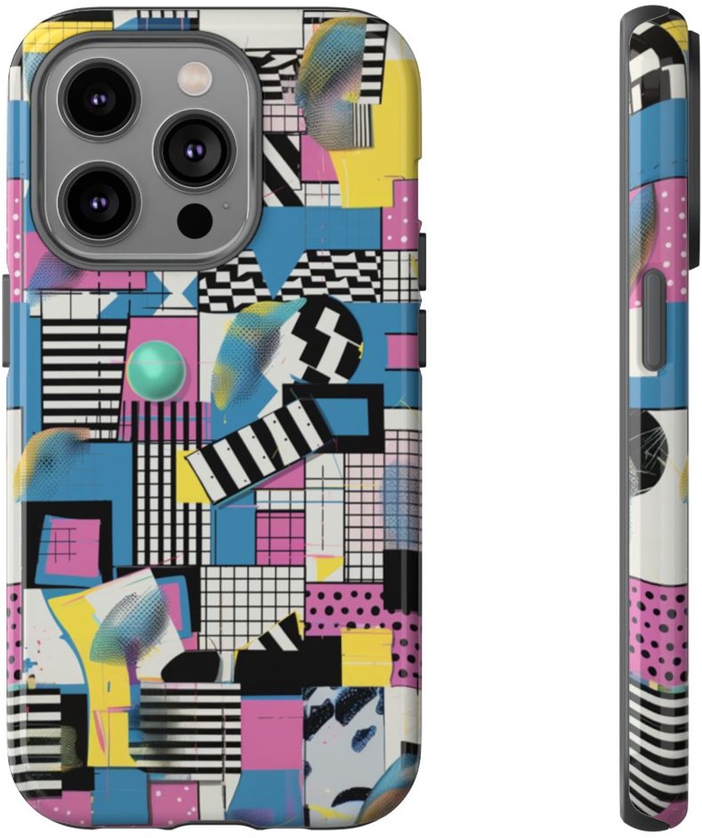 Kleurrijk Geometrisch Abstract Patroon – Telefoonhoesje Geschikt voor iPhone 14 Pro