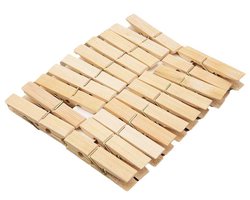 120 bamboe wasknijpers - 6x1,2 cm verdikte wasknijpers - antislip wasknijpers - voordelige familieverpakking