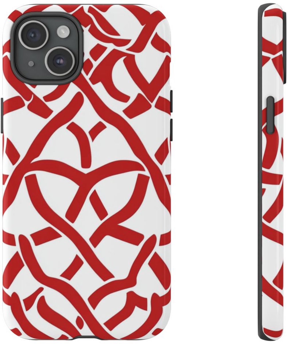 Rood Keltisch Knoopmotief – Telefoonhoesje Geschikt voor iPhone 15 Plus