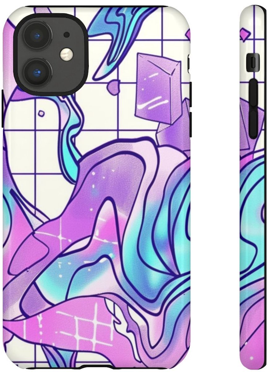 Abstract Kristal Vaporwave Patroon – Telefoonhoesje Geschikt voor iPhone 11