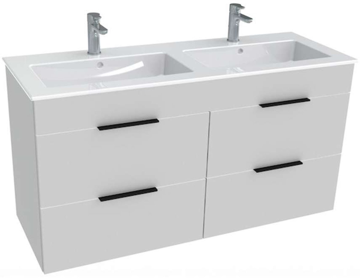 Jika Cube - Kast met dubbele wastafel, 116x42x62 cm, wit H4536621763001